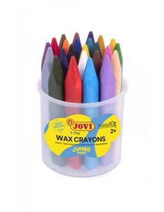 Pot de 24 crayons triangulaires Jovi Jumbo Easy Grip - Ne tache pas - Super résistant - Prise en main facile - Ligne lisse - Con