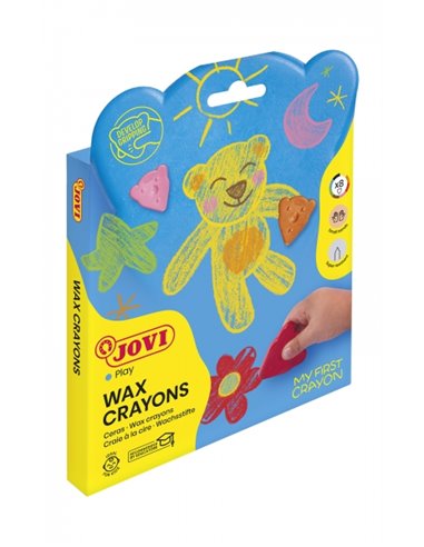 Coffret de 8 crayons de couleur en forme d'ours Jovi My First - Durable - Ne tache pas - Design ergonomique - Favorise une bonne