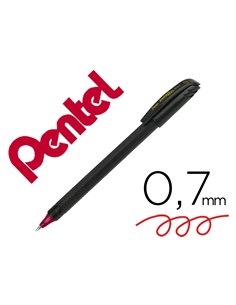 Roller pentel energel ecologique et rechargeable capuchon ideal gaucher pointe 0,7mm coloris noir encre rouge.