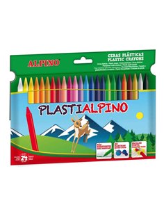 Lot de 24 crayons de couleur PlastiAlpino pour enfants - Matériau durable et non tachant - Couleurs vives - Couleurs assorties