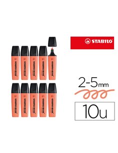 Surligneur stabilo boss original pastel encre base eau pointe biseautee largeur trace 2/5mm coloris douceur.