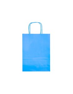 Sac papier q-connect cellulose l anse torsadee 320x400x14mm coloris bleu ciel. 2