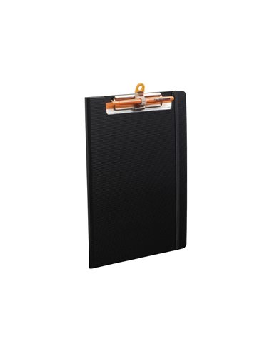 Porte-bloc exacompta exaboard a4 rabat clip métal solide porte-stylo fermeture élastique 23,5x33,5cm coloris noir.
