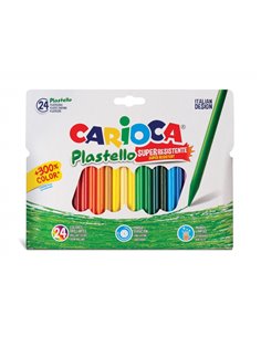 Carioca Plastello Lot de 24 films plastiques extra propres - Ne laisse pas de couleur sur les mains - Dure trois fois plus longt