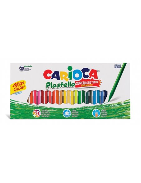 Pack de 30 emporte-pièces en plastique Carioca - Extra propres - Ne laisse pas de couleur sur les mains - Dure trois fois plus l