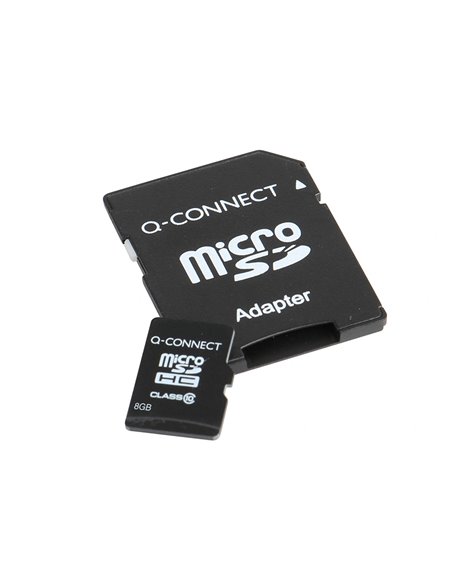Carte micro q-connect sdhc adaptateur sd capacité 8gb classe 4 téléphones portables tablettes.