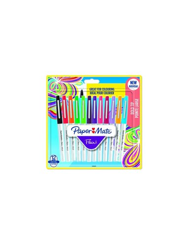 Feutre ecriture paper mate flair bold pointe large blister 12 unites.