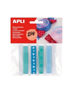 Lot de 4 rubans en tissu Apli - Idéal pour travaux manuels, scrapbooking, emballages cadeaux, décorations d'événements - Polyval