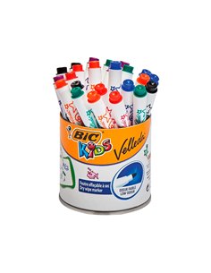 Marqueur bic mini velleda corps plastique effaçable pointe ogive 1.2mm résistante faible odeur 6 couleurs pot 24 unités. 2