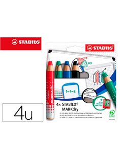 Marqueur sabilo boss markdry pour ecrire sur de tableau blanc 4 marqueurs 1 taille crayon 1 chiffonette.