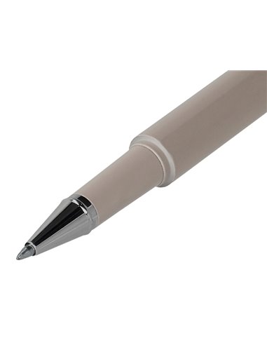 Roller et etui en simili cuir belius space b monochrome sans agrafe encre bleue coloris gris dans coffret cadeau.