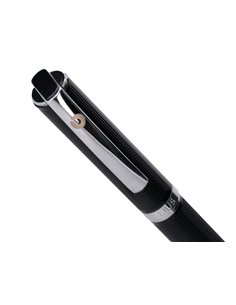 Roller et etui simili cuir belius turbo alum. Texture pointillee attributs argent encre bleue col. Noir coffret cadeau. 2