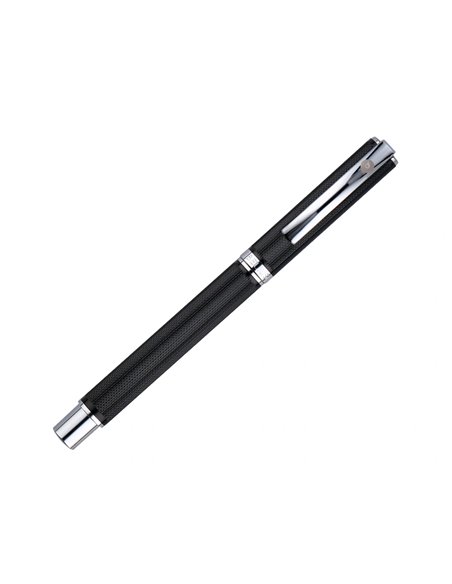 Roller et etui simili cuir belius turbo alum. Texture pointillee attributs argent encre bleue col. Noir coffret cadeau.