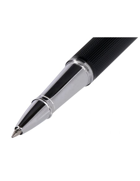 Roller et etui simili cuir belius turbo alum. Texture pointillee attributs argent encre bleue col. Noir coffret cadeau.