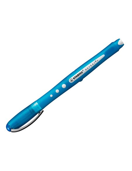 Roller stabilo worker colorful pointe en metal corps plastique encre liquide pochette de 4u.