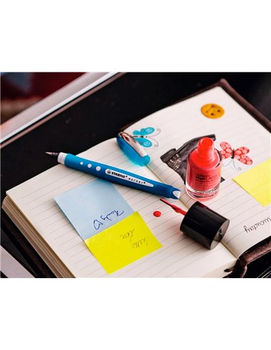 Roller stabilo worker colorful pointe en metal corps plastique encre liquide pochette de 4u.