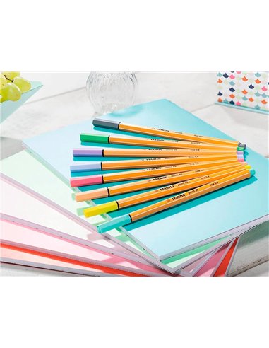 Stylo feutre stabilo pastellove point fine 0,4mm pochette de 15 coloris assortis.