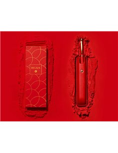 Stylo-bille et etui en simili cuir belius passion aluminium brosse attributs or encre bleue coloris rouge coffret cadeau. 2