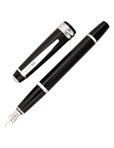 Stylo-plume cross bailey light clip chrome plume m en acier corps coloris noir.