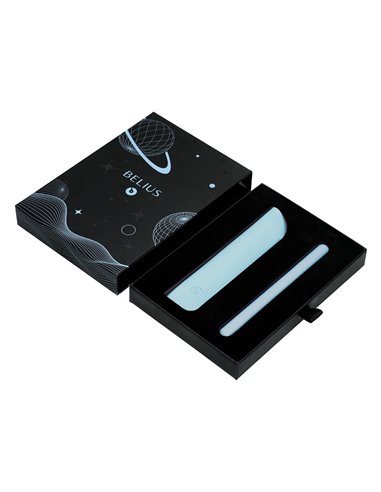 Stylo-plume et etui en simili cuir belius space b monochrome sans agrafe encre bleue coloris bleu dans coffret cadeau.