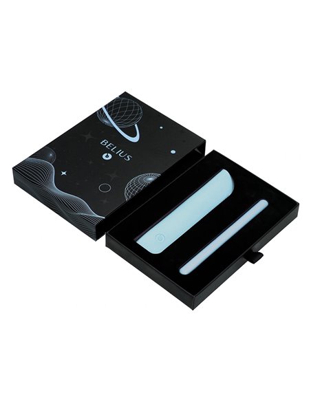 Stylo-plume et etui en simili cuir belius space b monochrome sans agrafe encre bleue coloris bleu dans coffret cadeau.