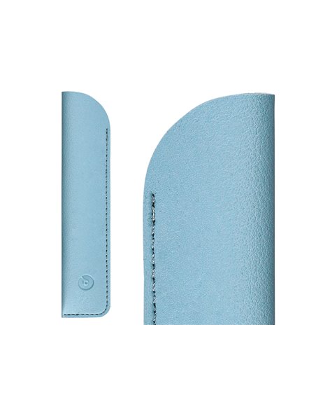 Stylo-plume et etui en simili cuir belius space b monochrome sans agrafe encre bleue coloris bleu dans coffret cadeau.