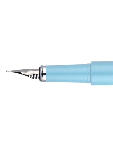 Stylo-plume et etui en simili cuir belius space b monochrome sans agrafe encre bleue coloris bleu dans coffret cadeau.