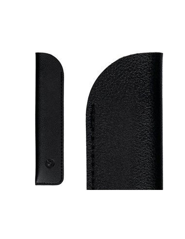 Stylo-plume et etui en simili cuir belius space b monochrome sans agrafe encre bleue coloris noir dans coffret cadeau.
