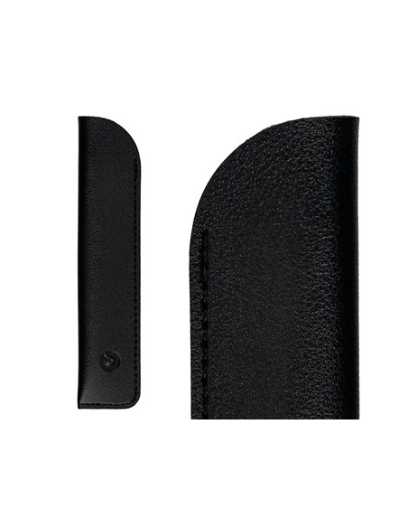 Stylo-plume et etui en simili cuir belius space b monochrome sans agrafe encre bleue coloris noir dans coffret cadeau.