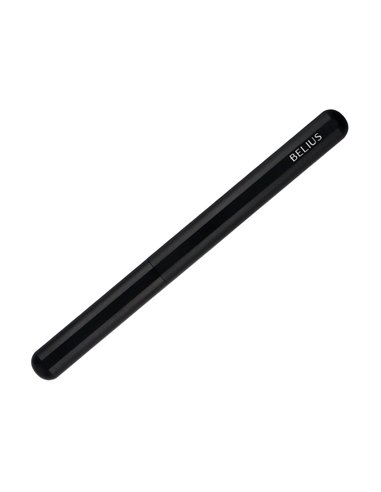 Stylo-plume et etui en simili cuir belius space b monochrome sans agrafe encre bleue coloris noir dans coffret cadeau.