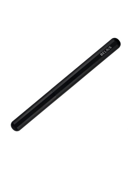 Stylo-plume et etui en simili cuir belius space b monochrome sans agrafe encre bleue coloris noir dans coffret cadeau.