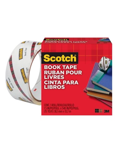 Ruban de réparation Scotch Book - 38,1 mm x 13,7 m - Transparent