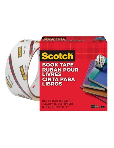 Ruban de réparation Scotch Book - 38,1 mm x 13,7 m - Transparent
