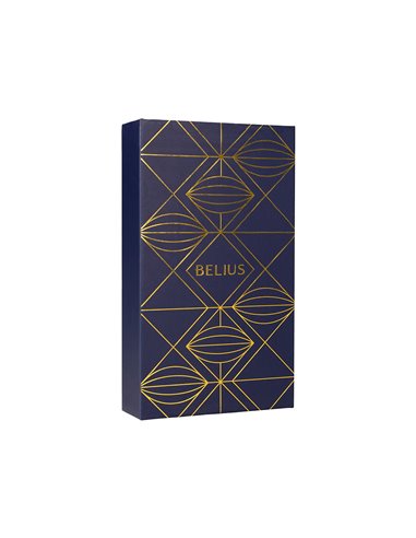 Stylo-plume et etui simili cuir belius soiree alum. Details et attributs or encre bleue col. Bleu marine coffret cadeau.