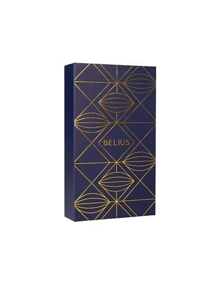 Stylo-plume et etui simili cuir belius soiree alum. Details et attributs or encre bleue col. Bleu marine coffret cadeau.