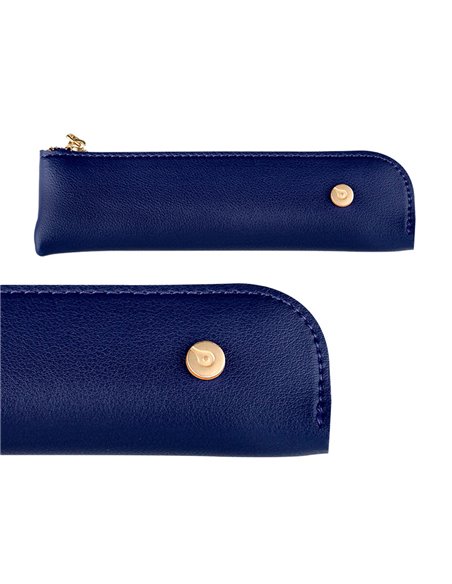 Stylo-plume et etui simili cuir belius soiree alum. Details et attributs or encre bleue col. Bleu marine coffret cadeau.