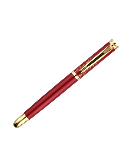 Stylo-plume et etui simili cuir belius soiree alum. Details et attributs or encre bleue coloris bordeaux coffret cadeau.