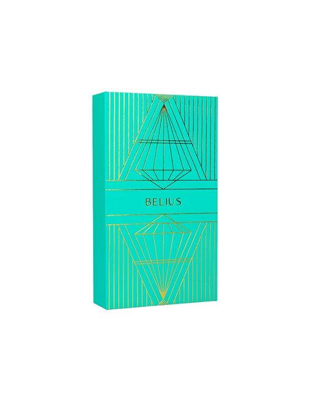 Stylo-plume et etui simili cuir belius soiree alum. Details et attributs or encre bleue coloris turquoise coffret cadeau.
