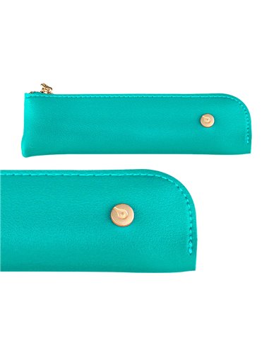 Stylo-plume et etui simili cuir belius soiree alum. Details et attributs or encre bleue coloris turquoise coffret cadeau.