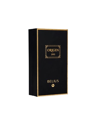 Stylo-plume et flacon d'encre belius origen aluminium brosse encre noire coloris noir dans coffret cadeau.