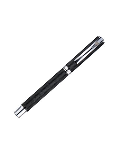 Stylo-plume etui simili cuir belius turbo alum. Texture pointillee attributs argent encre bleue col. Noir coffret cadeau.