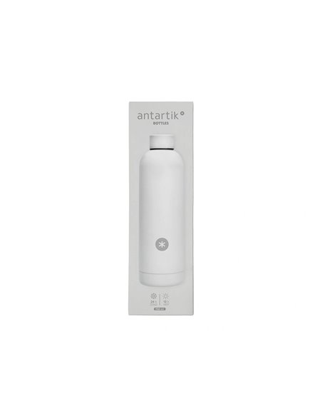 Bouteille isotherme antartik acier inoxydable sans bpa 750ml coloris blanc.
