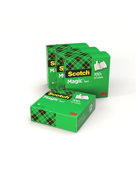 Ruban adhésif invisible Scotch Magic, lot de 4 – 19 mm x 33 m – Transparent