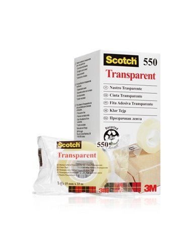 Lot de 10 rubans adhésifs Scotch - 15 mm x 33 m - Couleur transparente
