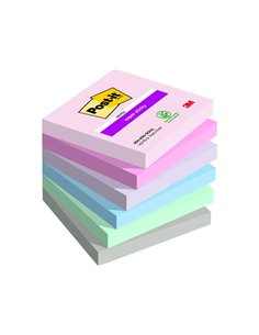 Bloc notes post-it super sticky collection soulful 76 x 76mm, 6 blocs 90 feuilles.