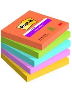 Bloc notes post-it super sticky collection boost 76 x 76mm, 5 blocs 90 feuilles.