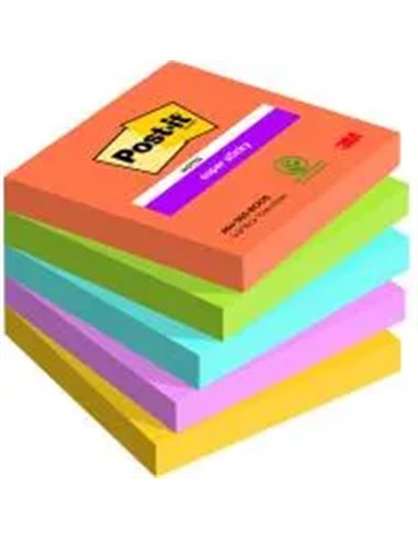 Bloc notes post-it super sticky collection boost 76 x 76mm, 5 blocs 90 feuilles.