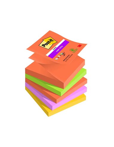 Bloc note post-it z-notes super sticky collection boost 76 x 76mm 5 blocs 90 feuilles.
