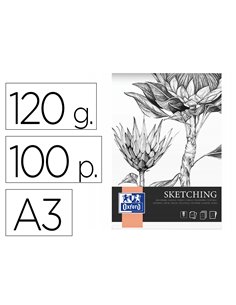 Bloc sketching oxford endosse feuilles detachables a3 100 pages 120g.