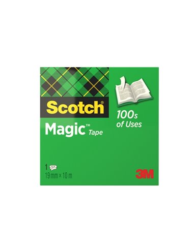Ruban adhésif invisible Scotch Magic - 19 mm x 10 m - Transparent